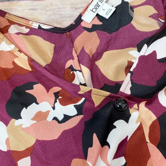 Bar III Abstract Floral-Print  long sleeve Blouse Size L - Picture 4 of 6